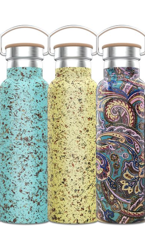 GREEN PATERN WATER BOTTLE WITH DOUBLE VACUUM WALL - GNPVFML