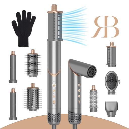[RB01] Ranoy Beauty 9-in-1 Multifunctional Styling Hair Dryer Your Ultimate Hair Styling Companion - Grey