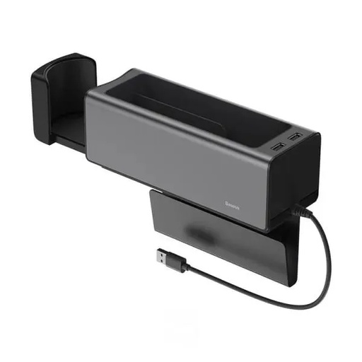 [6091] Baseus Deluxe Metal Armrest Console Organizer Dual USB Power Supply Retractable Cup Holder Car Center Console Storage Compact Metal ABS Design | CRCWH-A01/A0S |