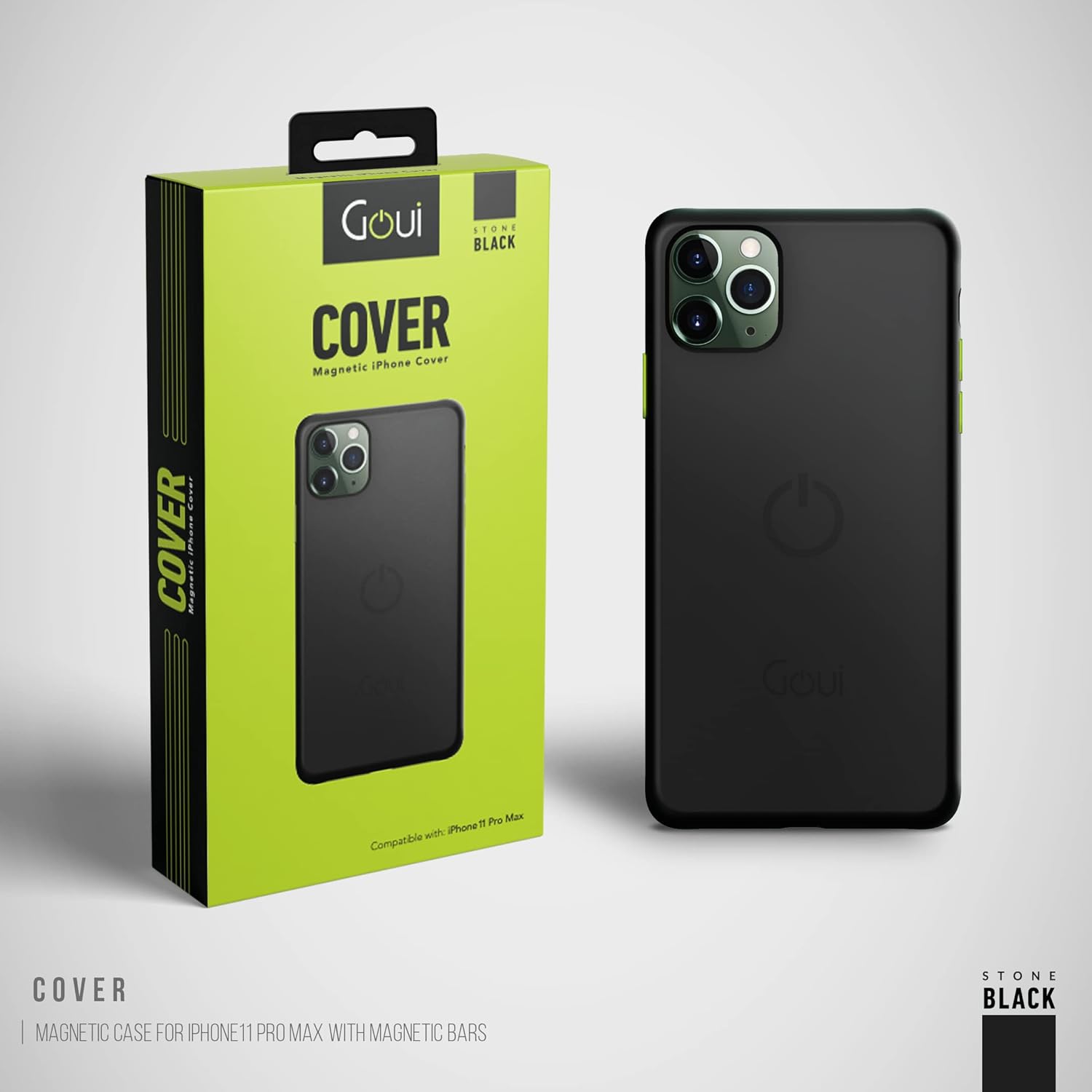 Goui Magnetic Case for iPhone 11 Pro Max 6.5" with Magnetic Bars Shockproof Wireless Charging Soft Rubber Grip G-MAGENT11PM