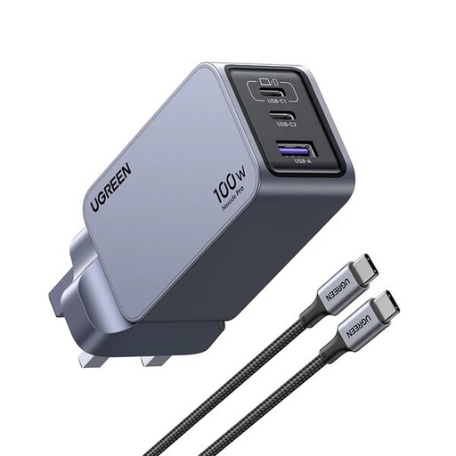 [11710] UGREEN Nexode Pro 100W USB C Charger GaN II Fast Charging Adapter 3 Port Laptop Phone Wall Charger for MacBook iPhone iPad Samsung Steam Deck |X757-25875|
