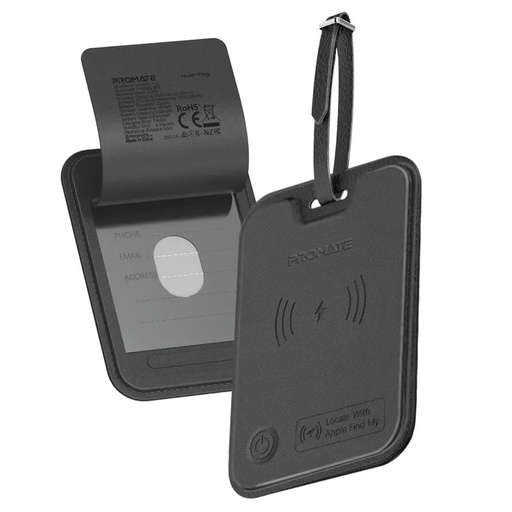 PROMATE Smart Luggage Tag – Anti-Loss Design, Slim Leather Build, Integrated Smart Tracking | HushTag |