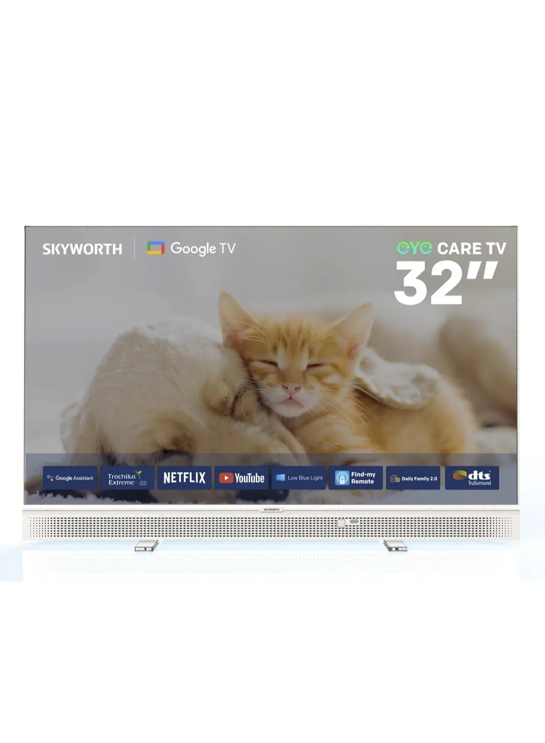 Skyworth 32 inch Portable Music TV – Full HD Google TV, DBX-TV Audio, USB-C & 12V Power Bank Support | 32LP70G |