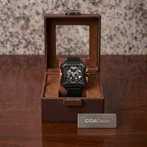 [12496] CIGA Design X Series Mechanical Watch 44mm Sapphire Crystal 40-Hour Power Reserve 30M Water Resistance - Self-Winding Stainless Steel Wristwatch | X011-BLOG-W25BK |